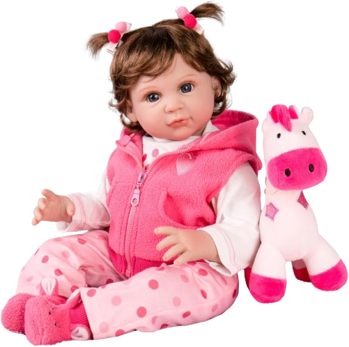 Handmade Soft Vinyl Girl Doll with Feeding Accessories