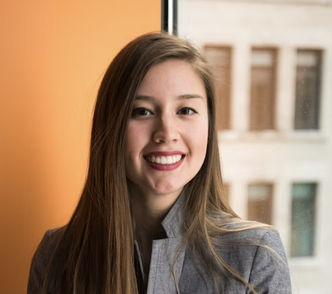 Smiling woman in office